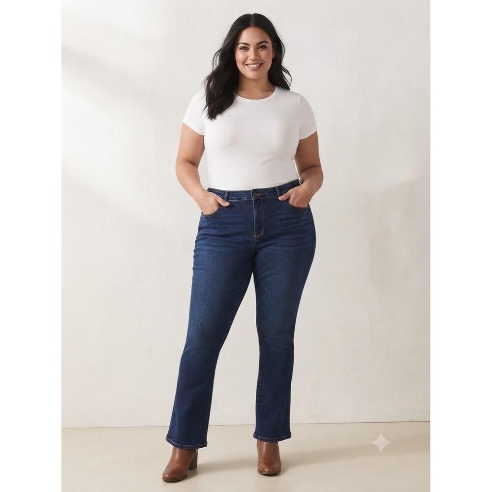 Judy‎ Blue Jeans Womens 20W Blue Slim Bootcut Dark Wash Stretch 5 Pocket Denim